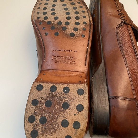 Johnston & Murphy brown leather tassel loafers